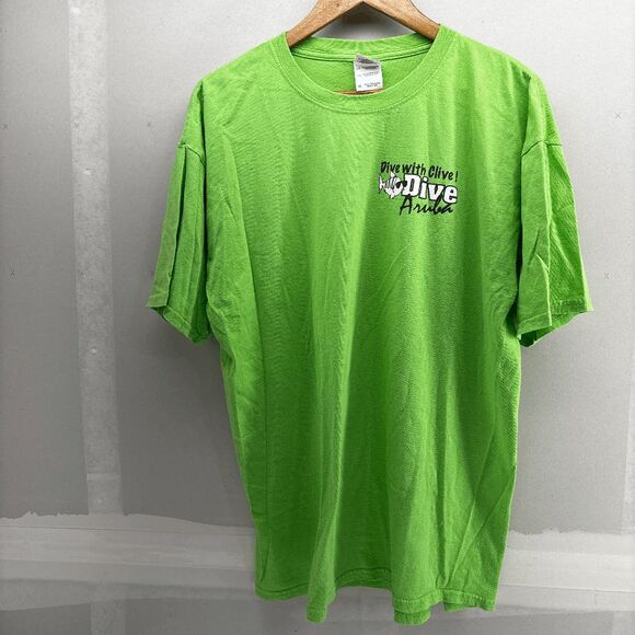 Dive Aruba I Dive With Clive Green Mens XL Shirt Flag Graphic Shirt - Picture 4 of 5